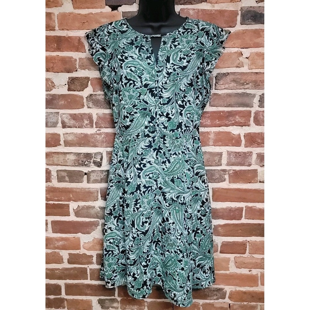 Banana Republic womens green paisley floral print sleveless dress Size 4